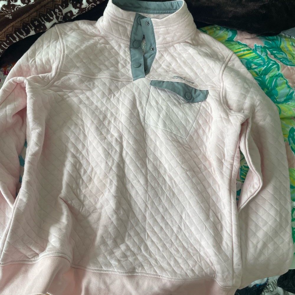 Spyder pink quilted 1/4 pullover L